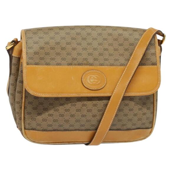 GUCCI Micro GG Supreme Shoulder Bag Pvc Beige Gold 001 14 001 14 - Picture 1 of 16